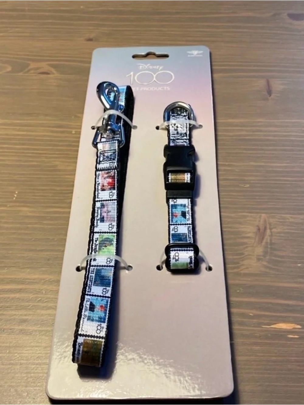 Disney 100 Anniversary Film Scenes Dog Collar & Leash Set Small NWT